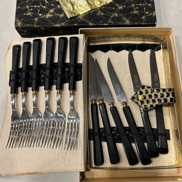 Vintage Glo-Hill Cutlery Set – SteakMates De Luxe Mid Century Modern Canada - Picture 3 of 12